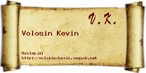 Volosin Kevin névjegykártya